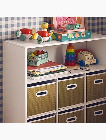 Meuble de rangement enfant 6 paniers fibre végétale camille