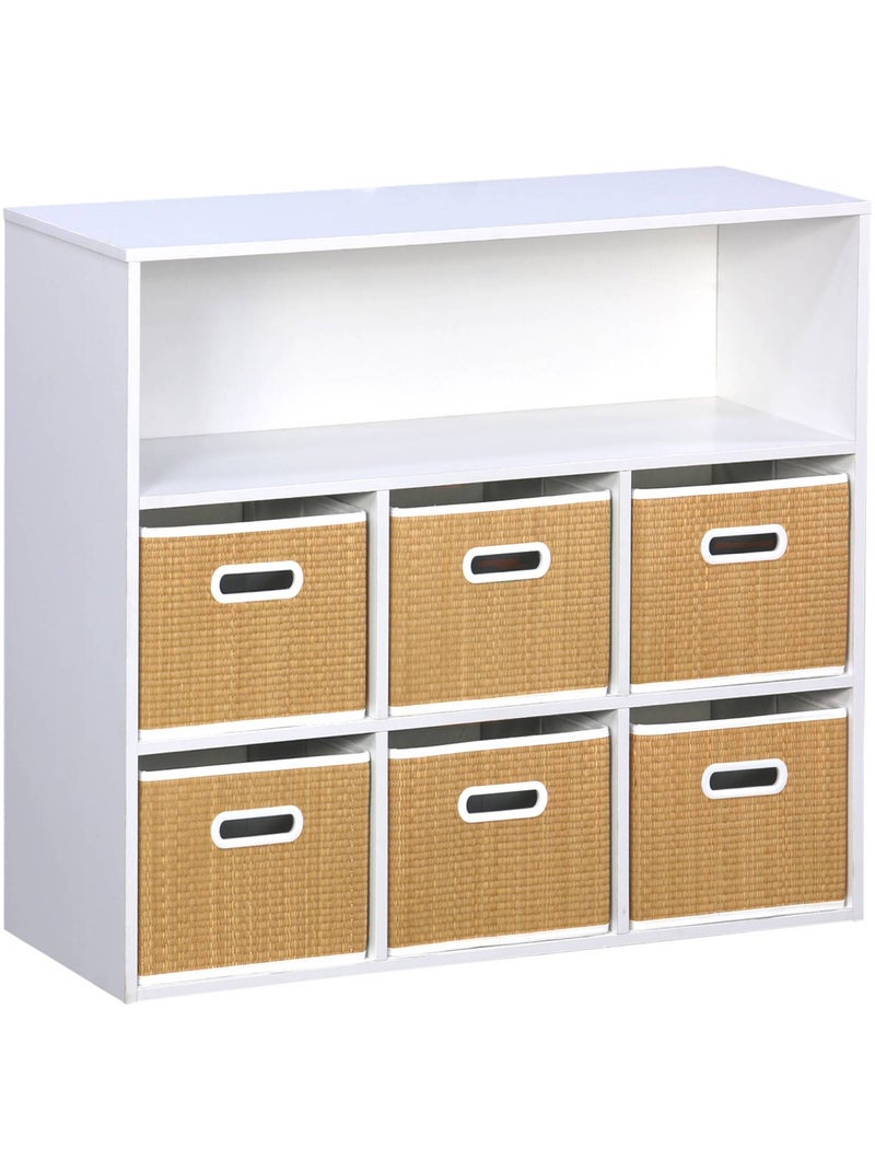 Meuble de rangement enfant 6 paniers fibre végétale camille Beige naturel - Kiabi