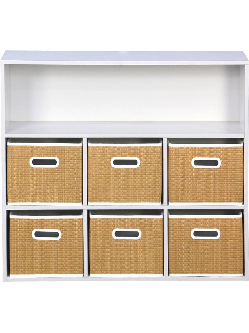 Meuble de rangement enfant 6 paniers fibre végétale camille Beige naturel - Kiabi