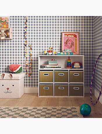 Meuble de rangement enfant 6 paniers fibre végétale Camille