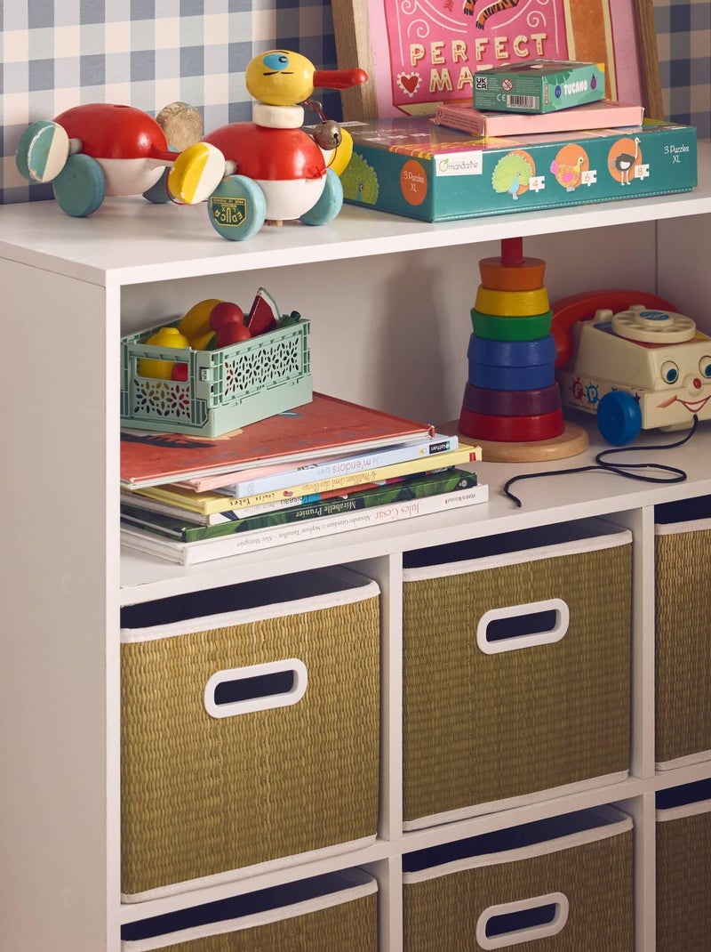 Meuble de rangement enfant 6 paniers fibre végétale Camille Marron - Kiabi