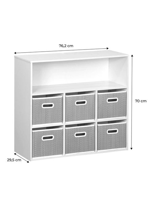 Meuble de rangement enfant 6 paniers fibre végétale Camille - Kiabi