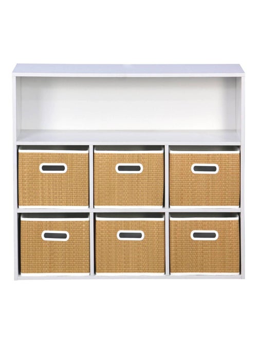 Meuble de rangement enfant 6 paniers fibre végétale Camille - Kiabi