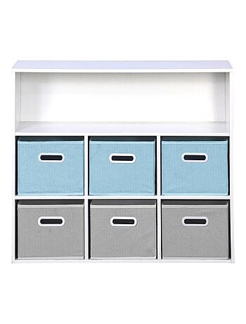 Meuble de rangement enfant 6 paniers velours Camille