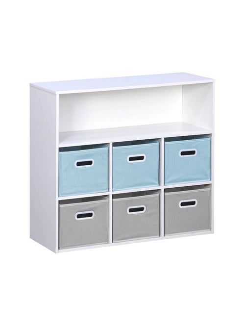 Meuble de rangement enfant 6 paniers velours Camille - Kiabi