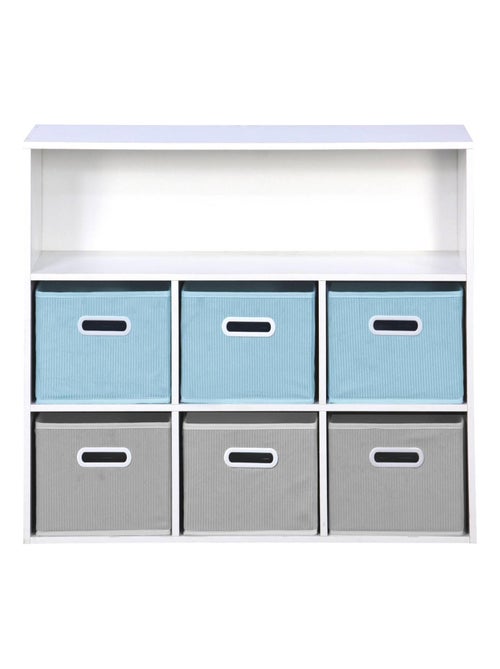 Meuble de rangement enfant 6 paniers velours Camille - Kiabi