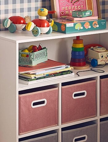 Meuble de rangement enfant 6 paniers velours Camille