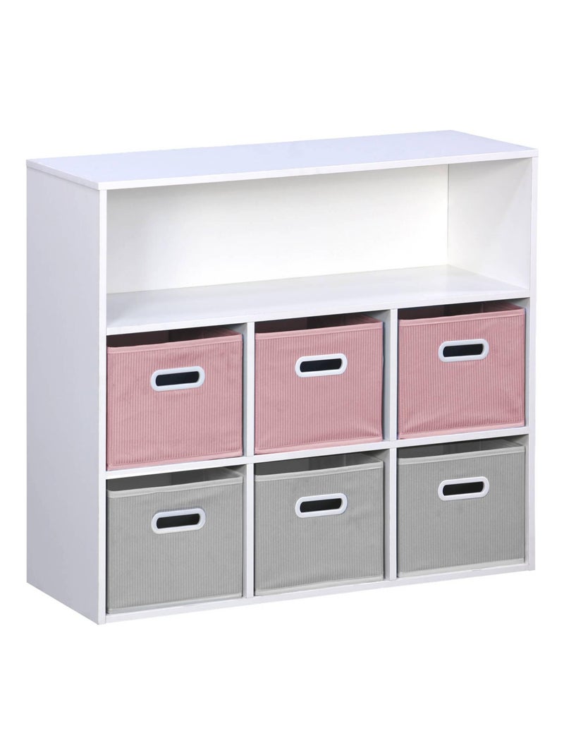 Meuble de rangement enfant 6 paniers velours Camille Rose - Kiabi