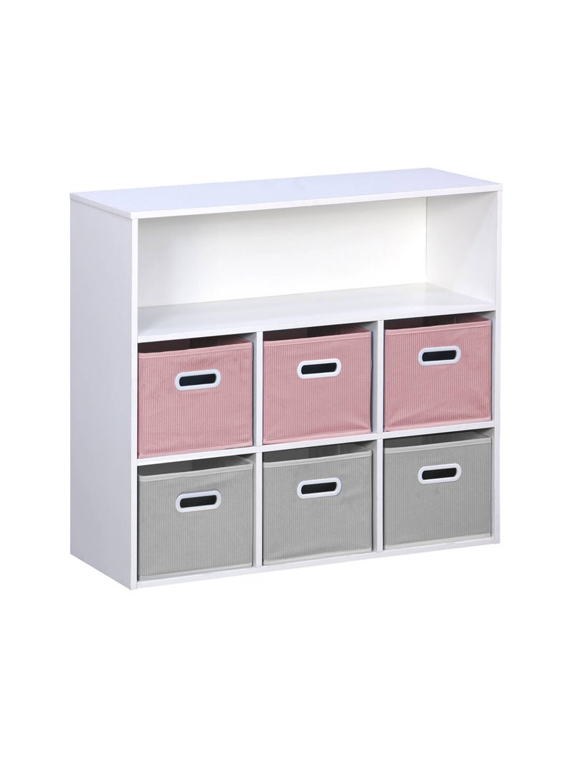 Meuble de rangement enfant 6 paniers velours Camille Rose - Kiabi