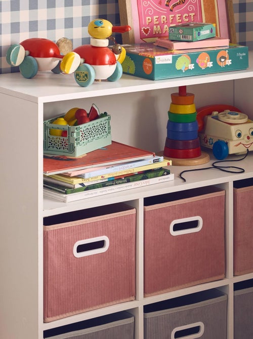 Meuble de rangement enfant 6 paniers velours Camille - Kiabi
