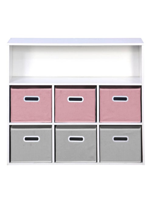 Meuble de rangement enfant 6 paniers velours Camille - Kiabi