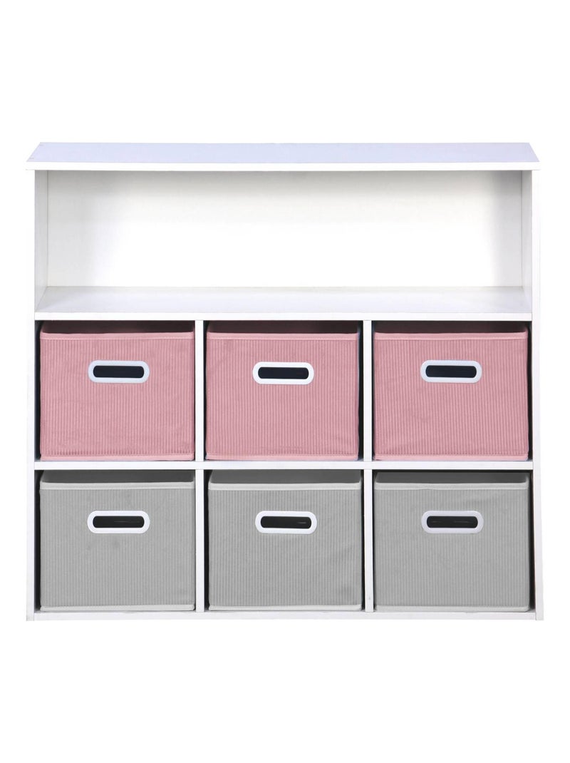 Meuble de rangement enfant 6 paniers velours Camille Rose - Kiabi