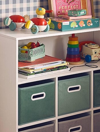 Meuble de rangement enfant 6 paniers velours Camille