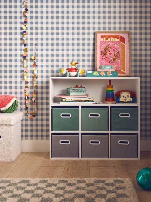 Meuble de rangement enfant 6 paniers velours Camille - Kiabi