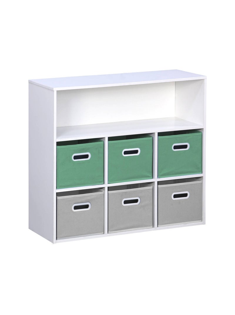 Meuble de rangement enfant 6 paniers velours Camille Vert - Kiabi