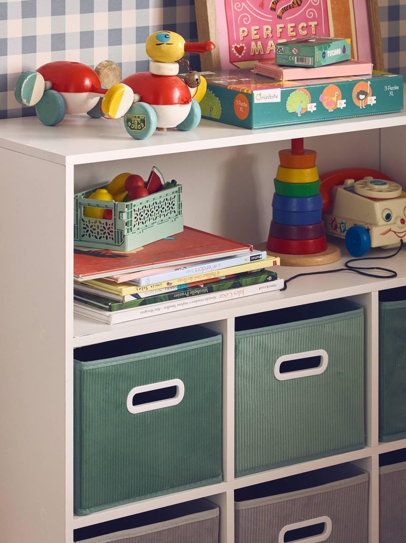 Meuble de rangement enfant 6 paniers velours Camille Vert - Kiabi