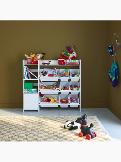 Meuble de rangement enfant 9 bacs de rangement 4 étagères 1 porte Sora - Kiabi