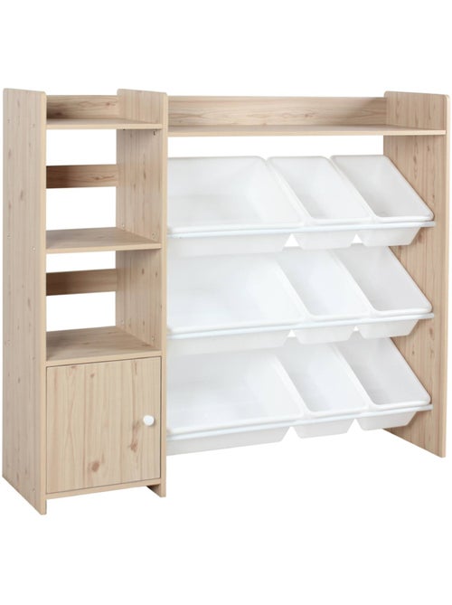 Meuble de rangement enfant 9 bacs de rangement 4 étagères 1 porte Sora - Kiabi