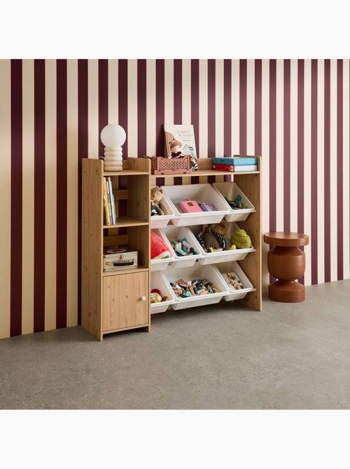 Meuble de rangement enfant 9 bacs de rangement 4 étagères 1 porte Sora - Kiabi