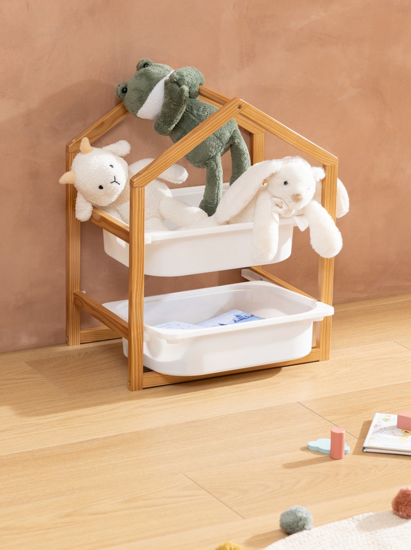 Meuble de rangement enfant avec 2 bacs amovibles Blanc - Kiabi