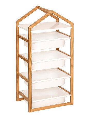 Meuble de rangement enfant avec 4 bacs amovibles