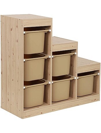 Meuble de rangement enfant escalier 6 bacs de rangement Sora