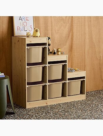 Meuble de rangement enfant escalier 6 bacs de rangement Sora