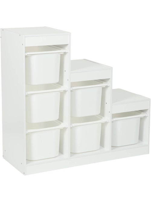 Meuble de rangement enfant escalier 6 bacs de rangement Sora - Kiabi Meuble de rangement enfant escalier 6 bacs de rangement Sora - Kiabi
