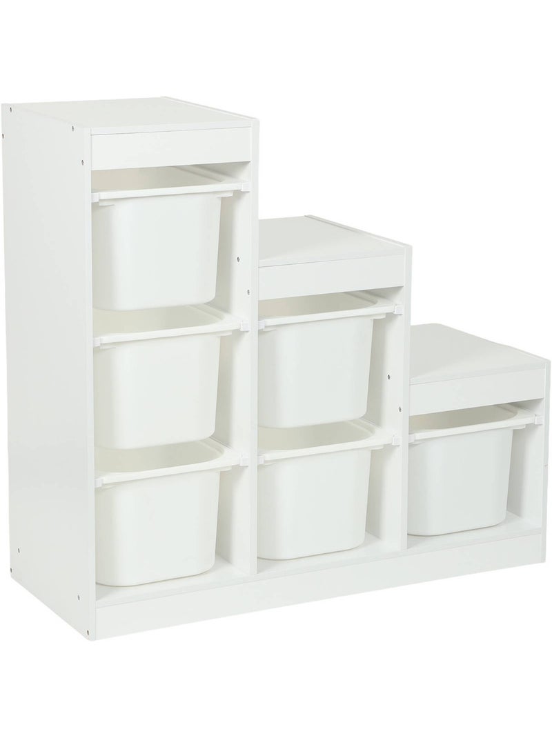 Meuble de rangement enfant escalier 6 bacs de rangement Sora Blanc - Kiabi