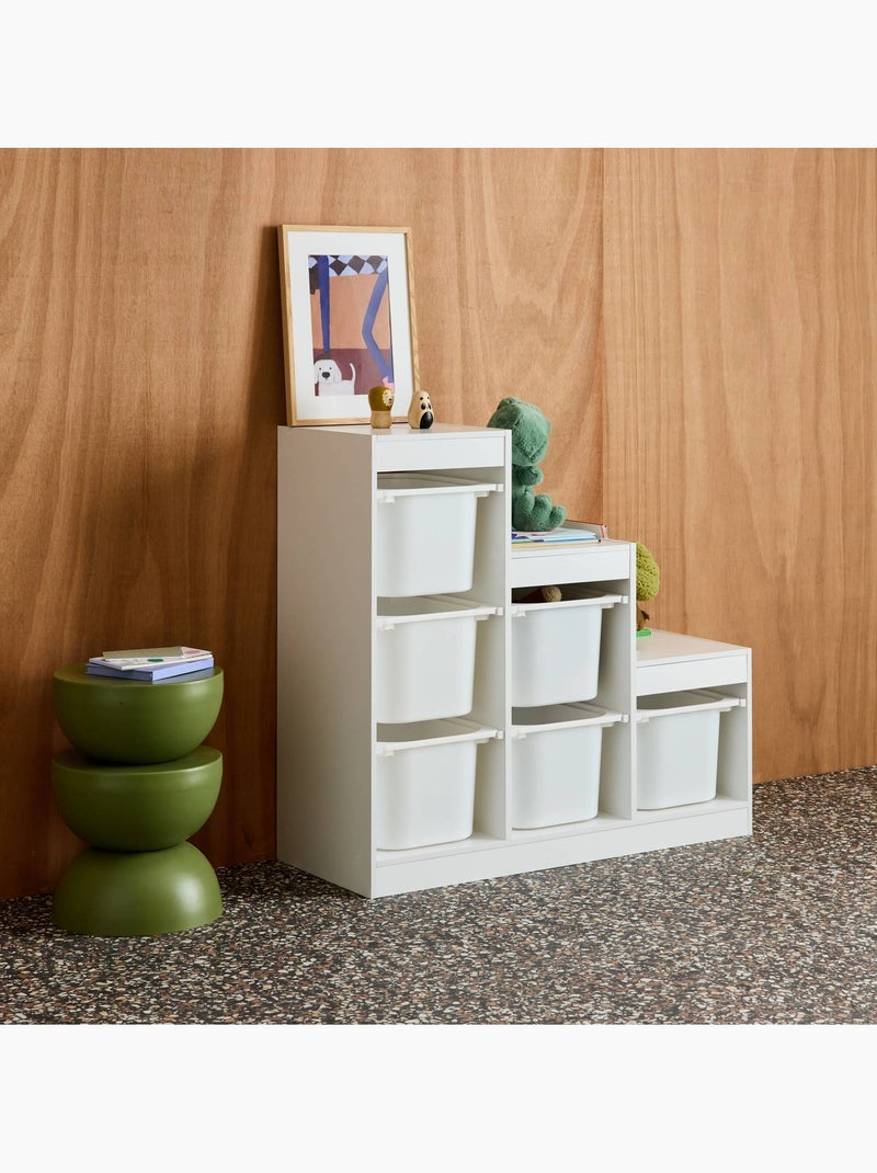 Meuble de rangement enfant escalier 6 bacs de rangement Sora Blanc - Kiabi