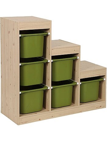 Meuble de rangement enfant escalier 6 bacs de rangement Sora