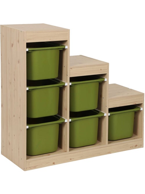 Meuble de rangement enfant escalier 6 bacs de rangement Sora - Kiabi