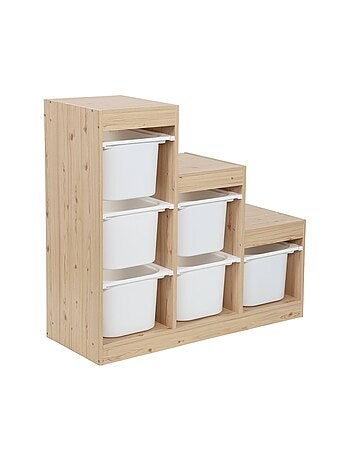 Meuble de rangement enfant escalier 6 bacs de rangement Sora