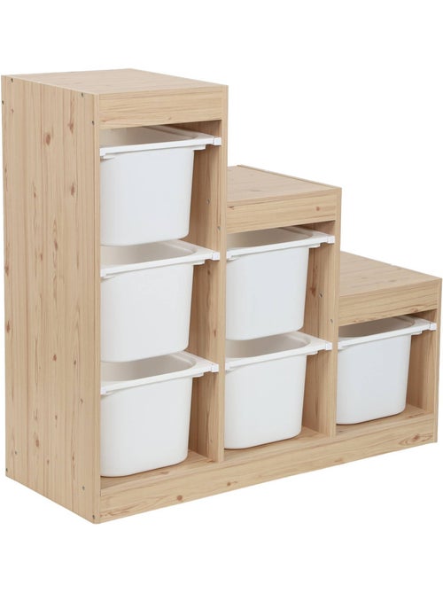Meuble de rangement enfant escalier 6 bacs de rangement Sora - Kiabi