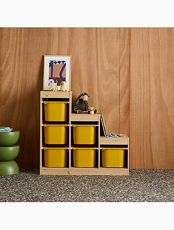 Meuble de rangement enfant escalier 6 bacs de rangement Sora