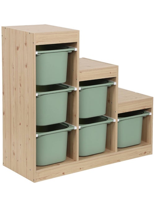 Meuble de rangement enfant escalier 6 bacs de rangement sora - Kiabi