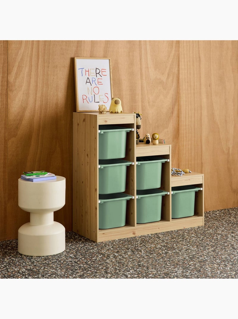 Meuble de rangement enfant escalier 6 bacs de rangement sora Vert clair - Kiabi