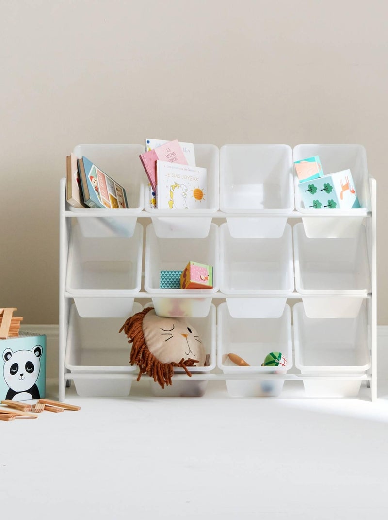 Meuble de rangement jouet 12 casiers Tobias Blanc - Kiabi