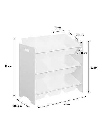 Meuble de rangement jouet 9 casiers (lot de 2) Tobias