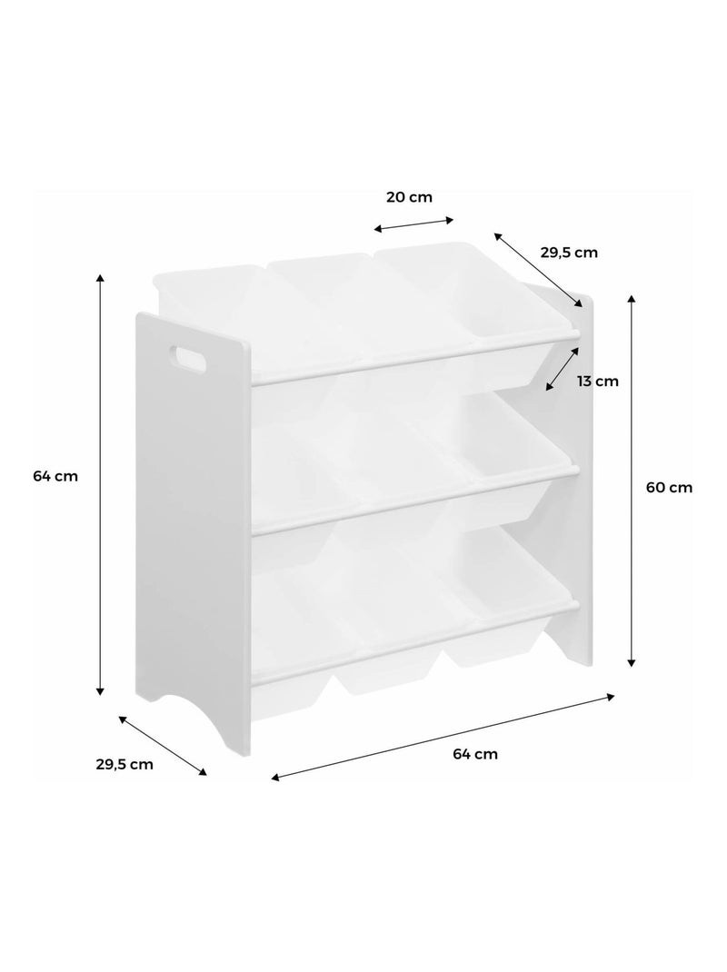 Meuble de rangement jouet 9 casiers Tobias Blanc - Kiabi