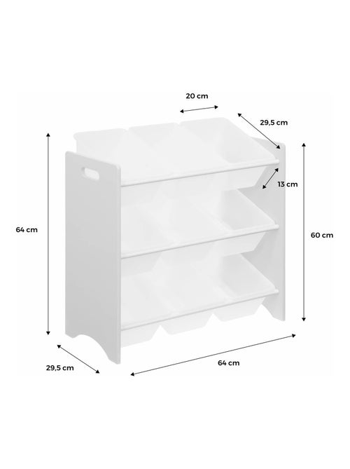 Meuble de rangement jouet 9 casiers Tobias - Kiabi