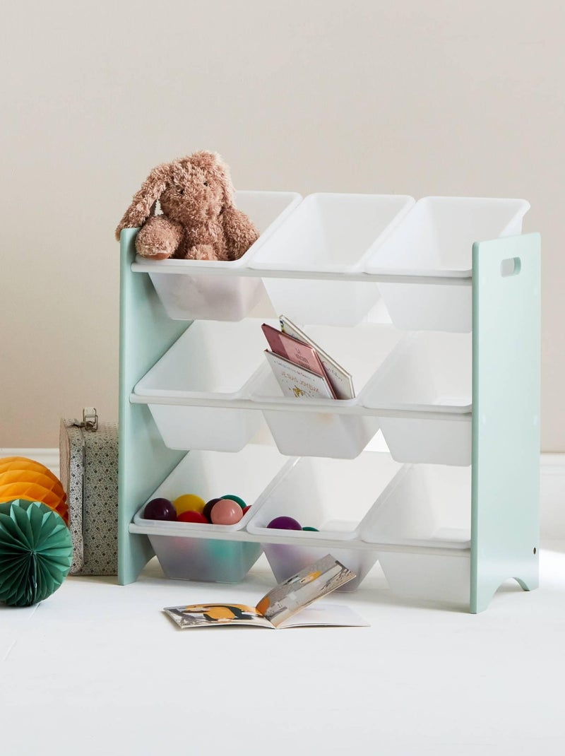 Meuble de rangement jouet 9 casiers Tobias Vert clair - Kiabi