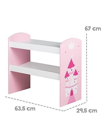 Meuble de rangement jouet en bois + 5 bacs en toile 'krone' ROBA