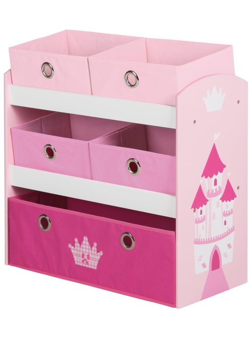 Meuble de rangement jouet en bois + 5 bacs en toile 'krone' ROBA - Kiabi