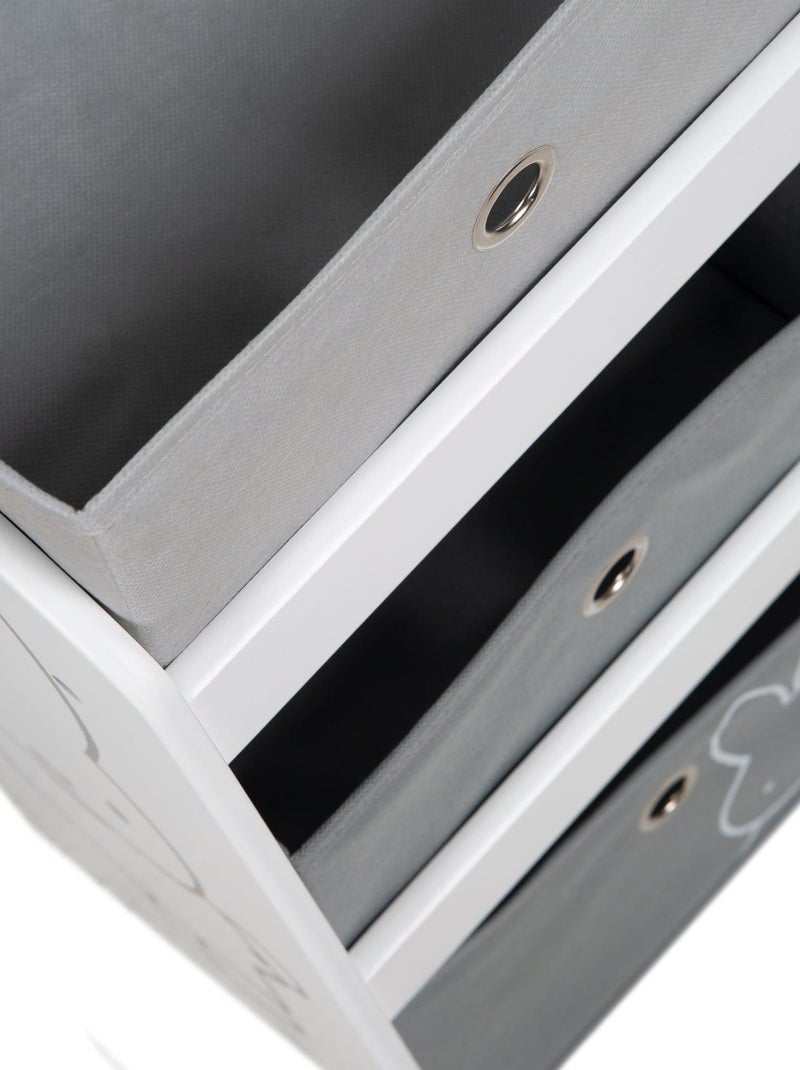 Meuble de rangement jouet en bois + 5 bacs en toile 'Miffy' ROBA Gris Blanc - Kiabi