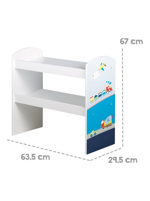 Meuble de rangement jouet en bois + 5 bacs en toile 'Rennfahrer' ROBA - Kiabi