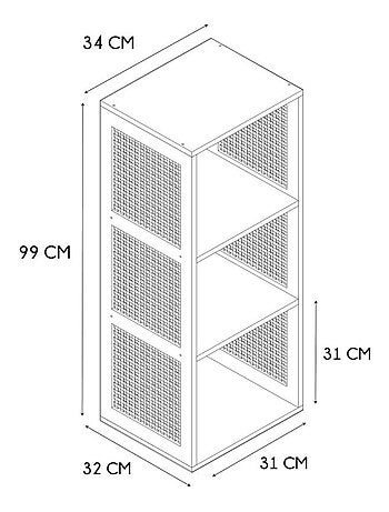 Meuble de rangement modulable 3 cases Bali