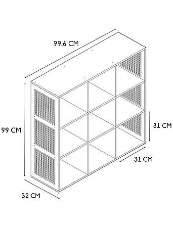 Meuble de rangement modulable 9 cases Bali