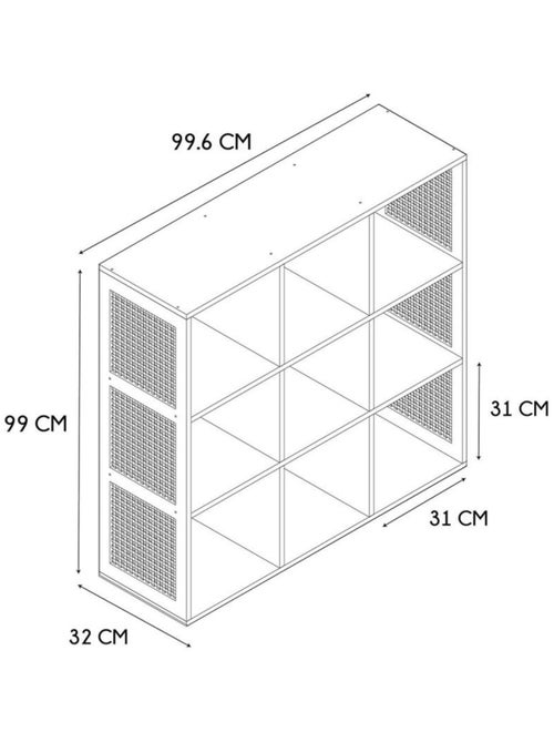 Meuble de rangement modulable 9 cases Bali - Kiabi
