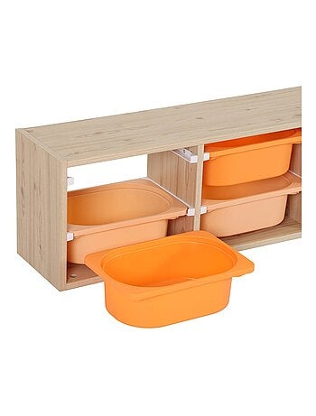 Meuble de rangement pour enfant 6 bacs de rangement colorés Sora